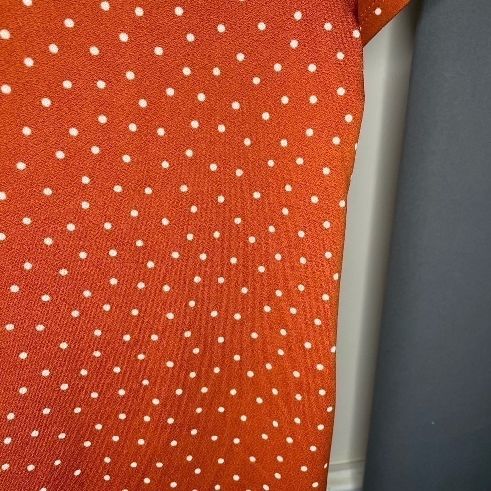 Faith and Joy Los Angeles Polka Dot Jeweled Collar Blouse - Picture 6 of 7